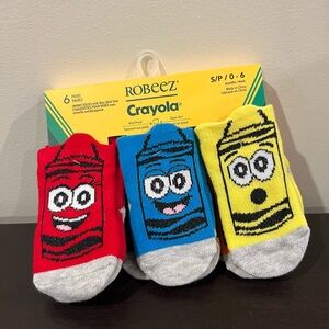 NWT Robeez Crayola Baby Socks 0-6m (6 pack)
